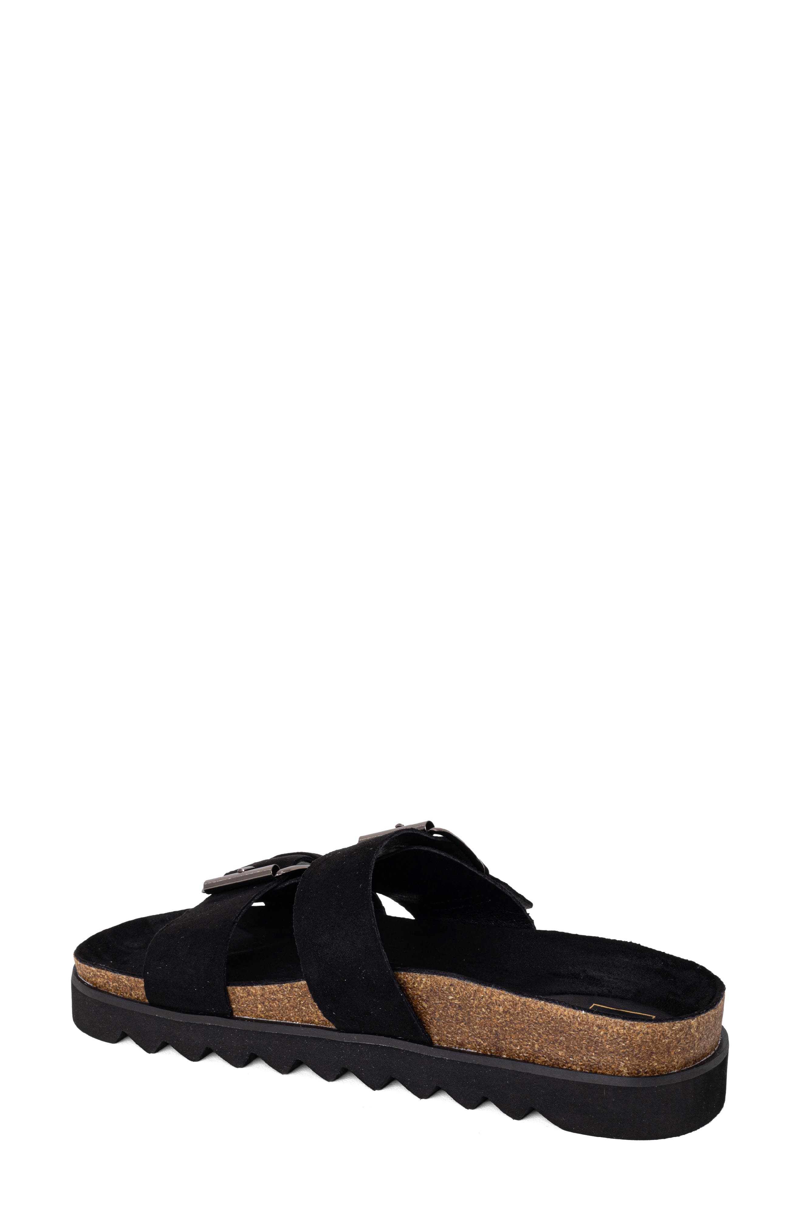 SHUSHOP Carla Slide Sandal, Alternate, color, Black Suede