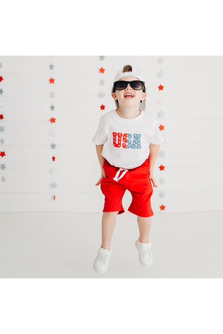 USA Puff Ink Short Sleeve T-Shirt, Alternate, color, White