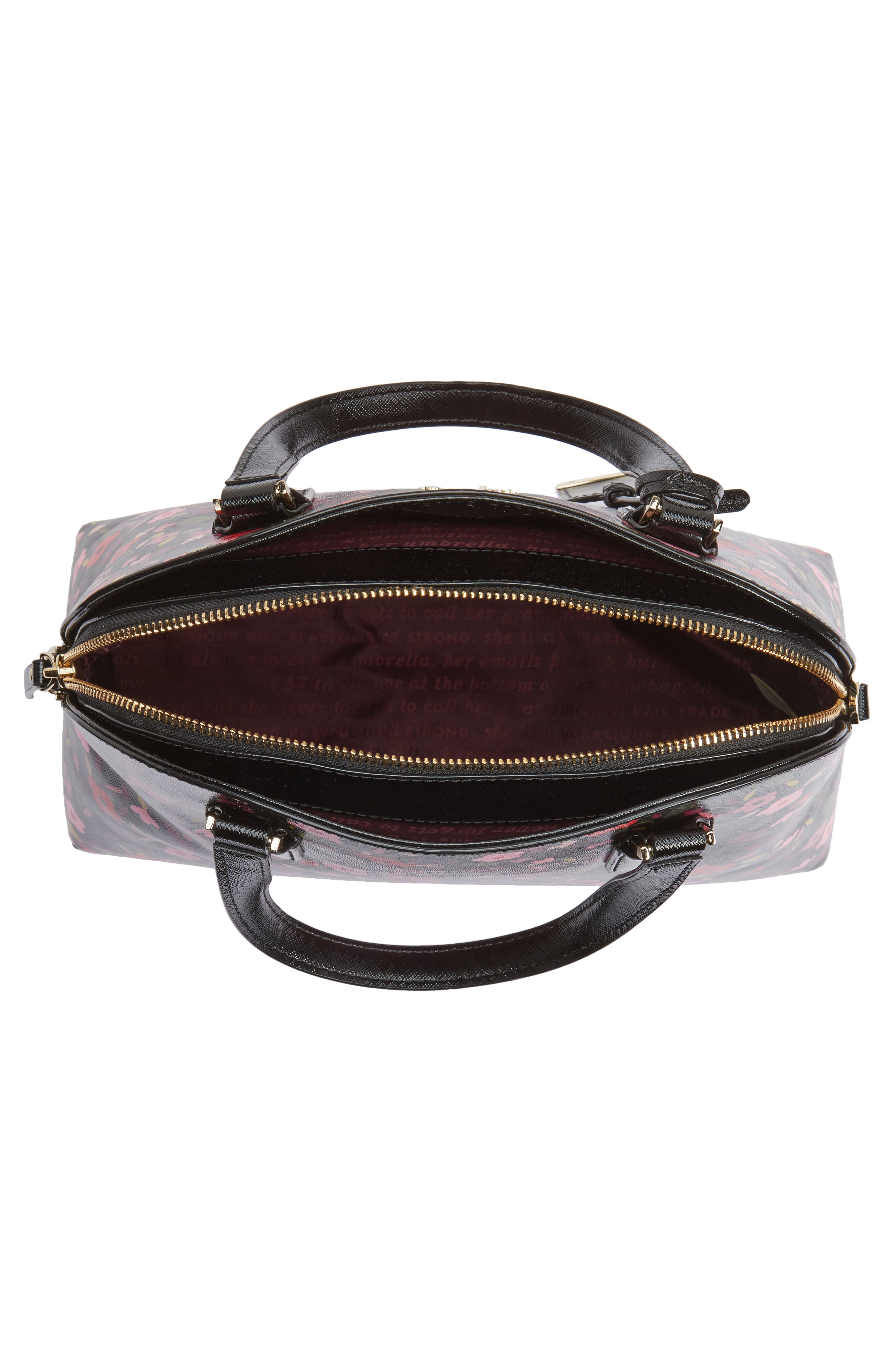 Kate Spade New York cameron street boho floral- lottie leather satchel, Alternate, color, 