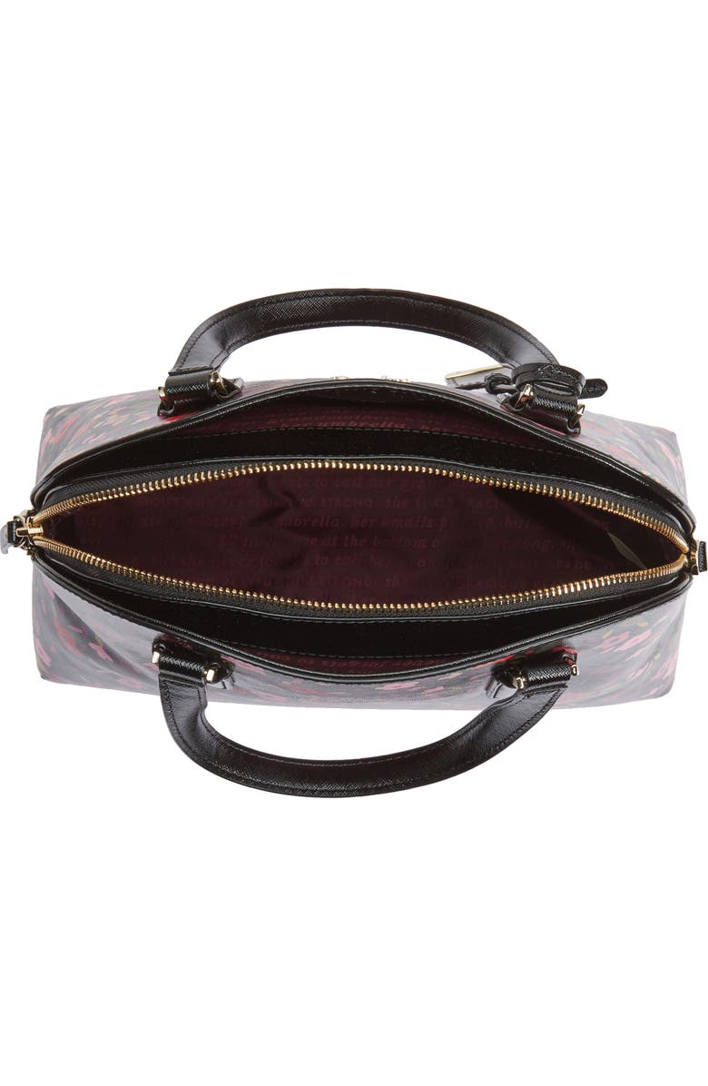 Kate Spade New York cameron street boho floral- lottie leather satchel, Alternate, color,
