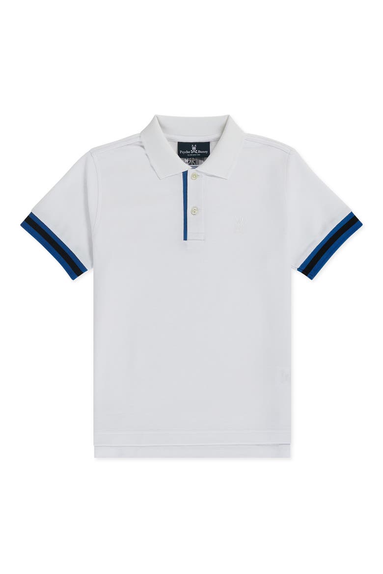 Kids' Savoy Tipped Piqué Polo, Main, color, 100 WHITE