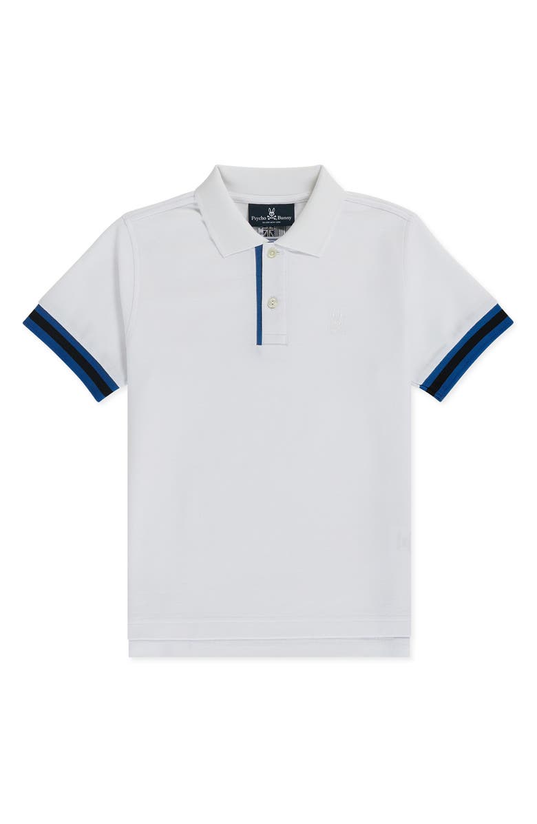 Psycho Bunny Kids' Savoy Tipped Piqué Polo, Main, color, 