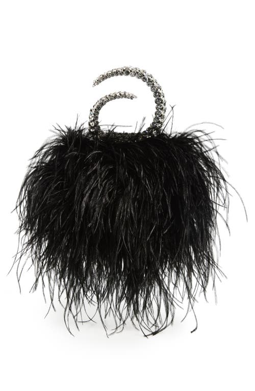 L'alingi Karma Feather Crystal Top Handle Bag In Black