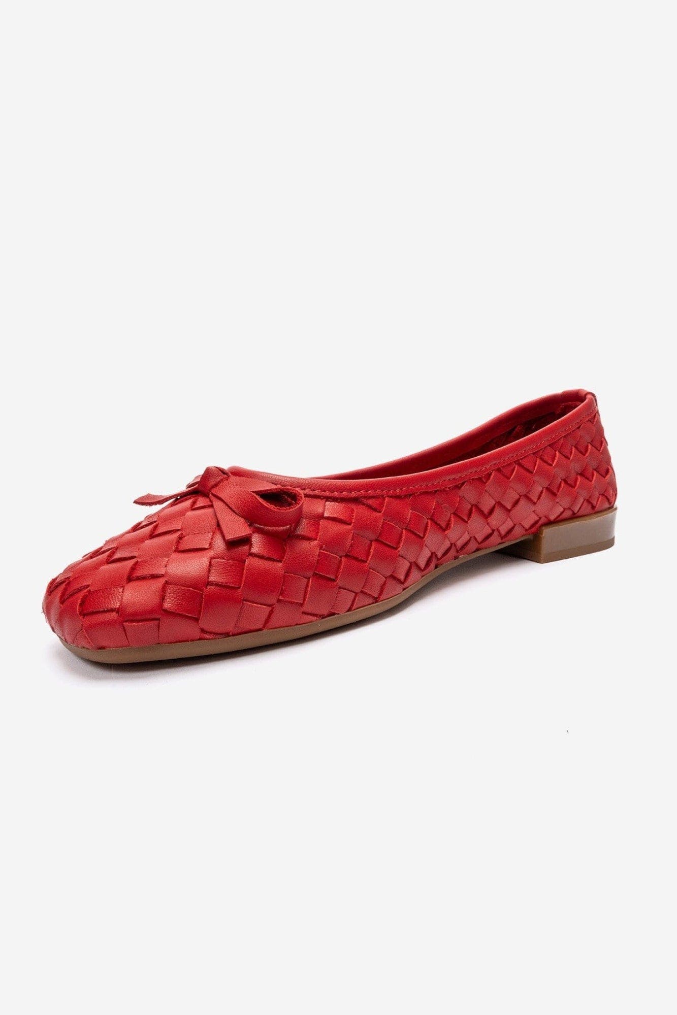Garen Leather Ballet Flat, Alternate, color, Red