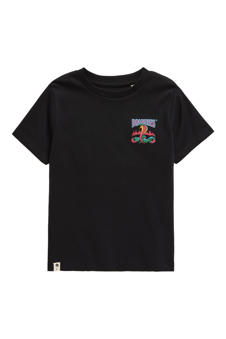Kids' Serpent's Kiss Organic Cotton Graphic T-Shirt, Main, color, BLACK