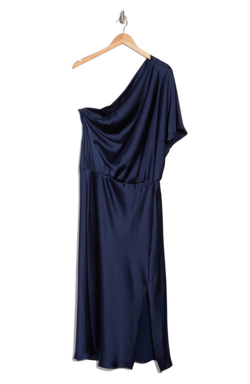 Renee C Satin One-shoulder Dress