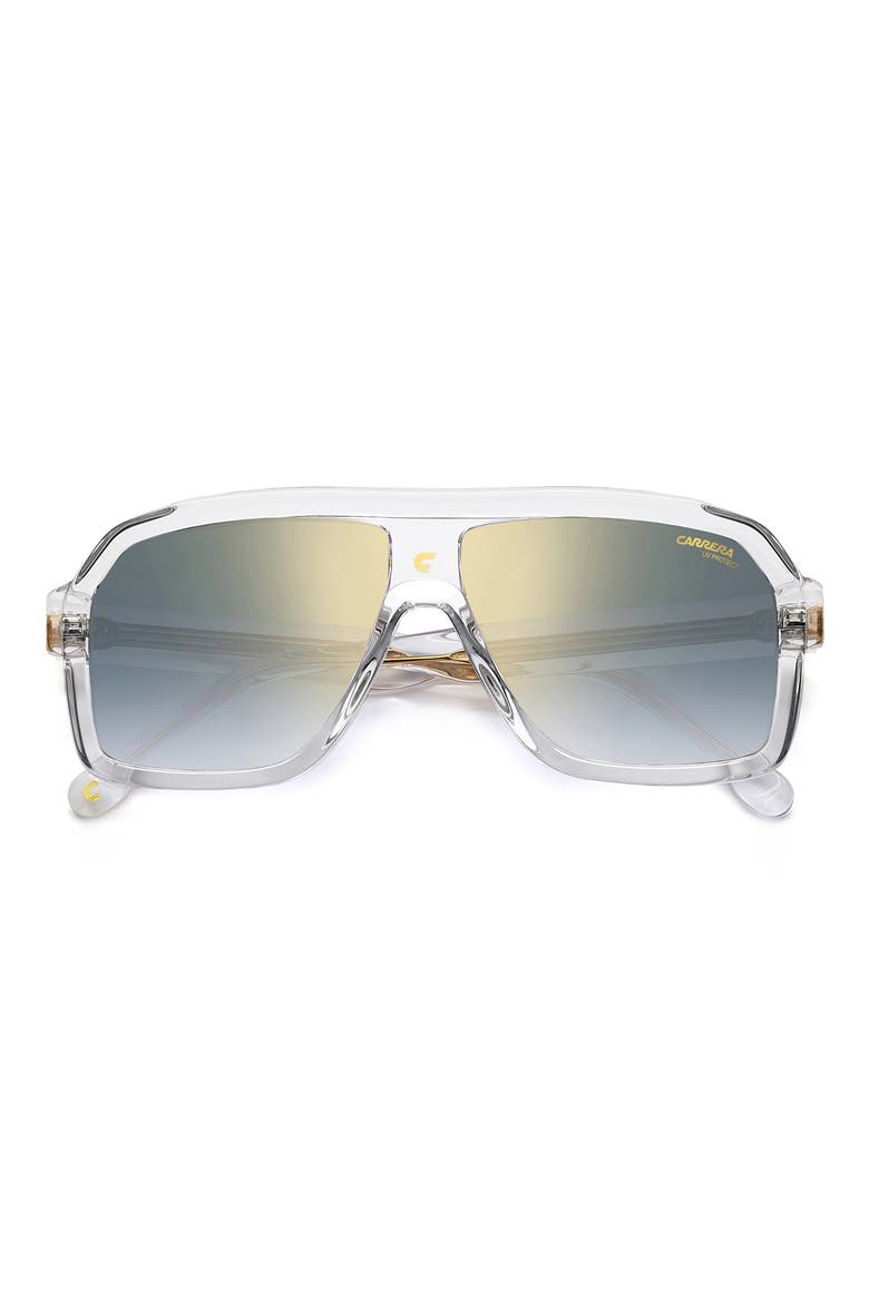 60mm Gradient Polarized Rectangular Sunglasses, Alternate, color, 0900-1V