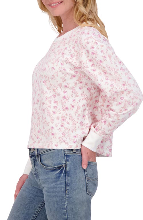 LUCKY BRAND LUCKY BRAND FLORAL CROP SWEATSHIRT