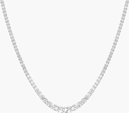 Aurate New York Lab Grown White Sapphire Graduated Modern Tennis Necklace