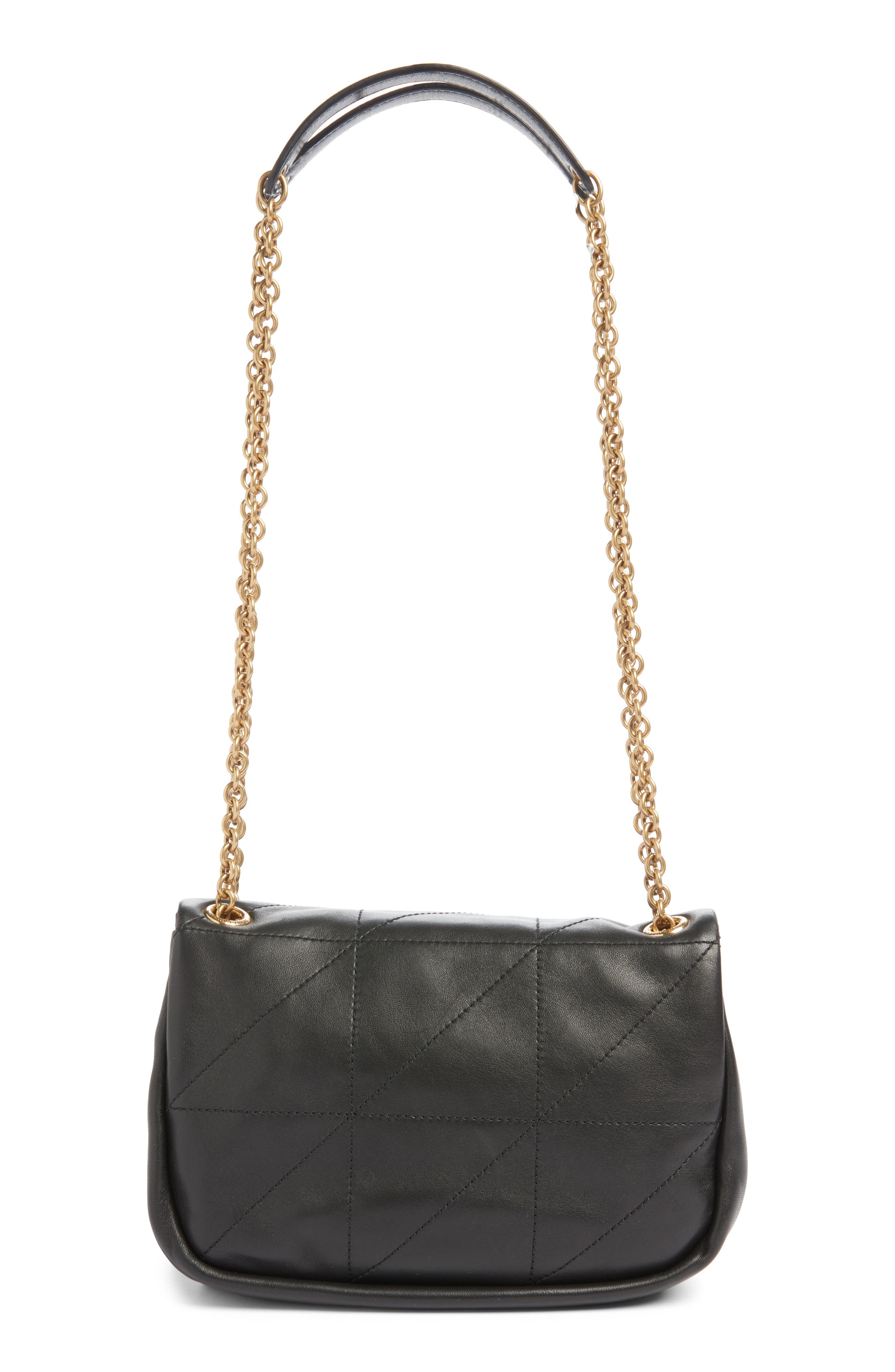 Saint Laurent Mini Jamie 4.3 Patchwork Leather Shoulder Bag, Alternate, color, Noir