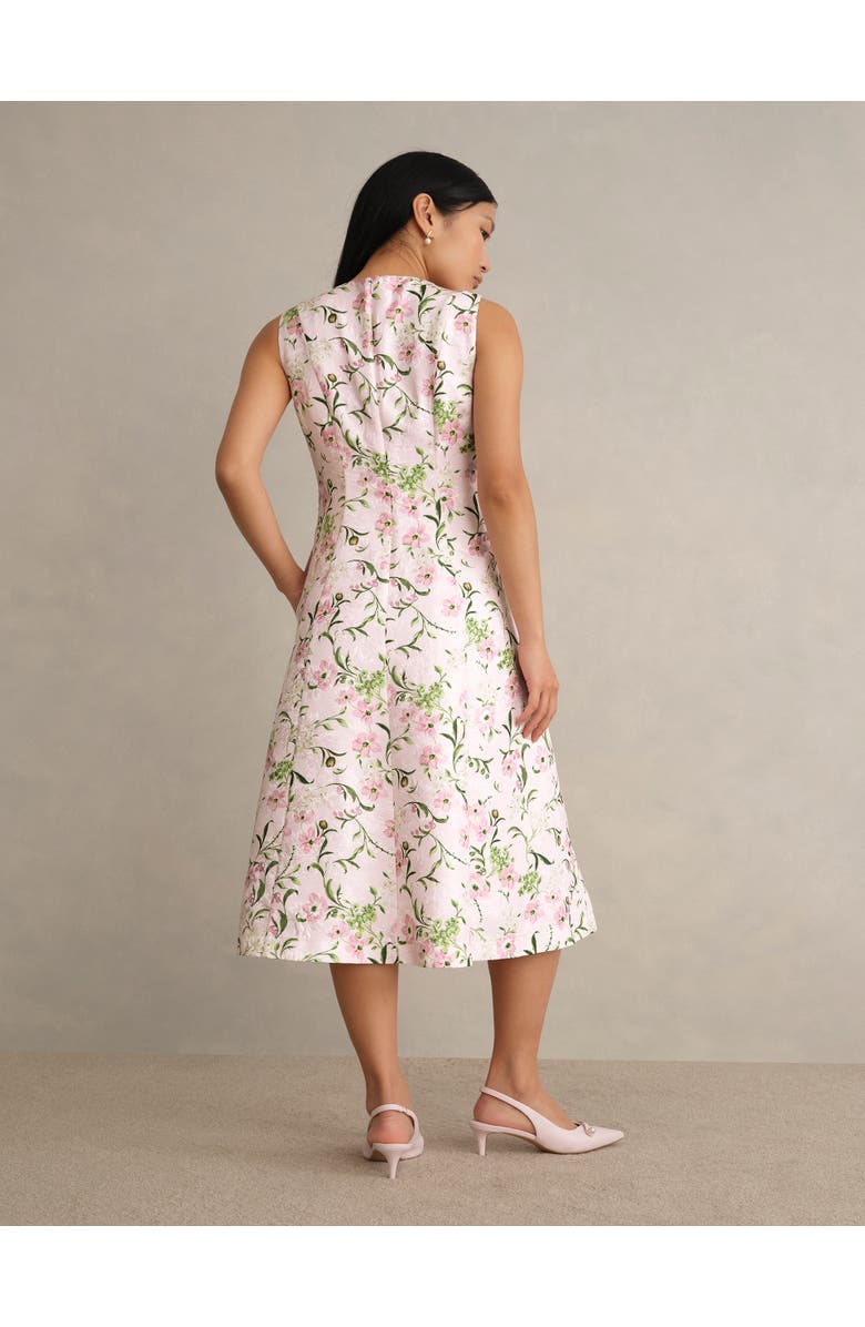 HOBBS LONDON Lana Midi Dress, Alternate, color, Pale Pink Multi