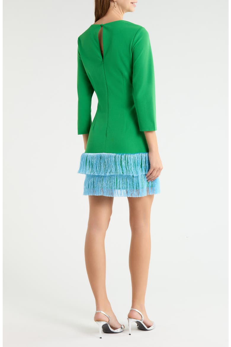Venetia Fringe Hem Minidress, Alternate, color, KELLY