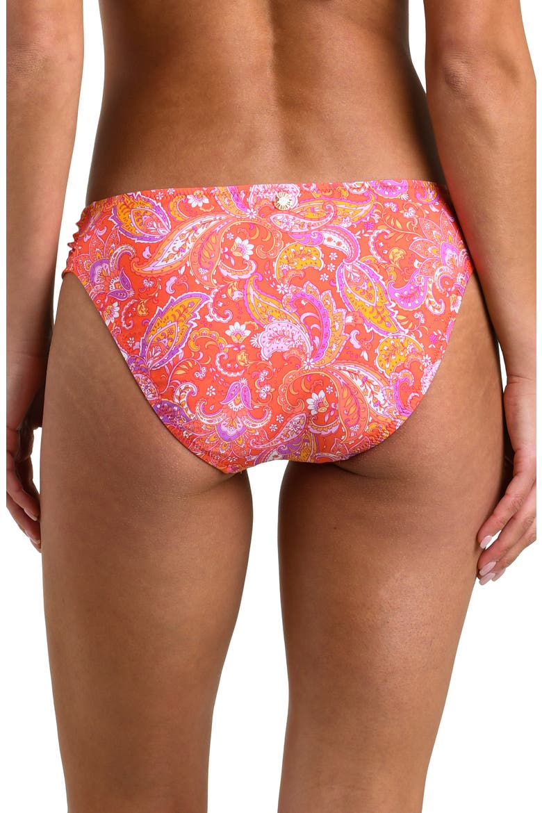 Paisley Daze Shirred Bikini Bottoms, Alternate, color, ORANGE MULTI