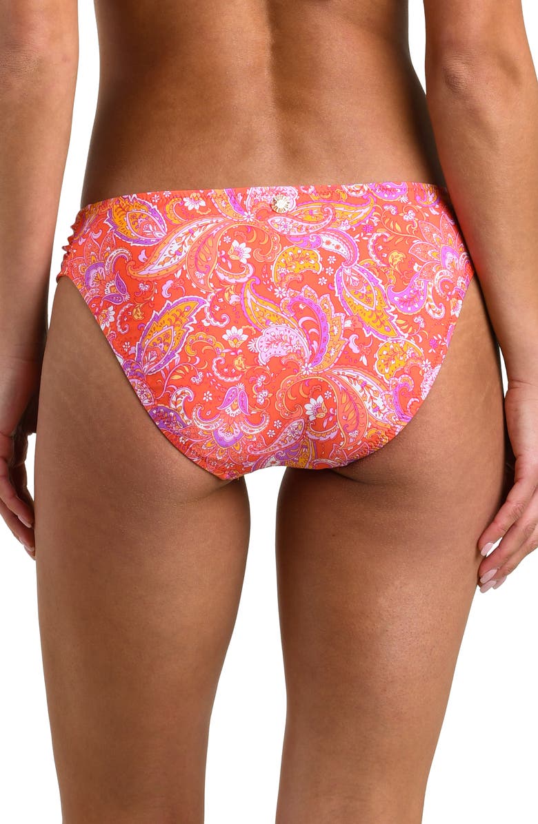 Sunshine 79 Paisley Daze Shirred Bikini Bottoms, Alternate, color, Orange Multi