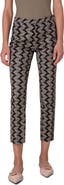 Akris punto Franca Bird Print Stretch Cotton Crop Pants
