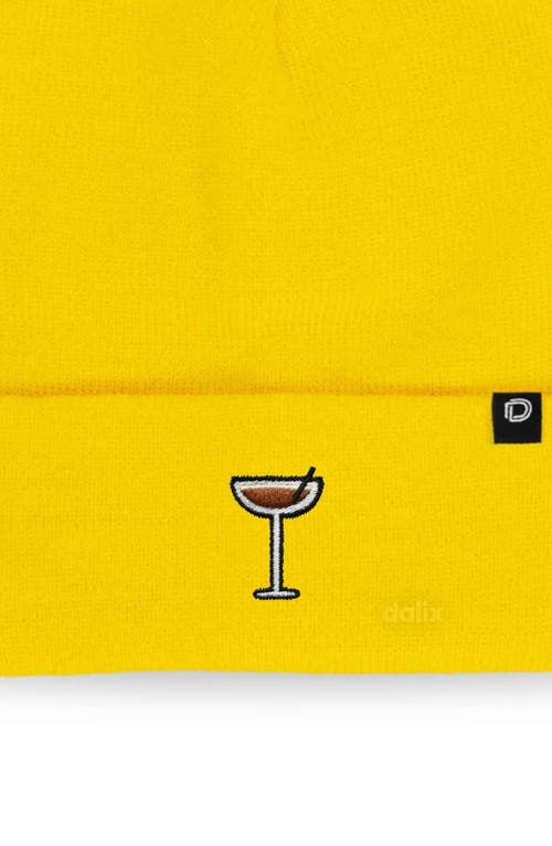 Dalix Espresso Martini Beanie Cap In Yellow
