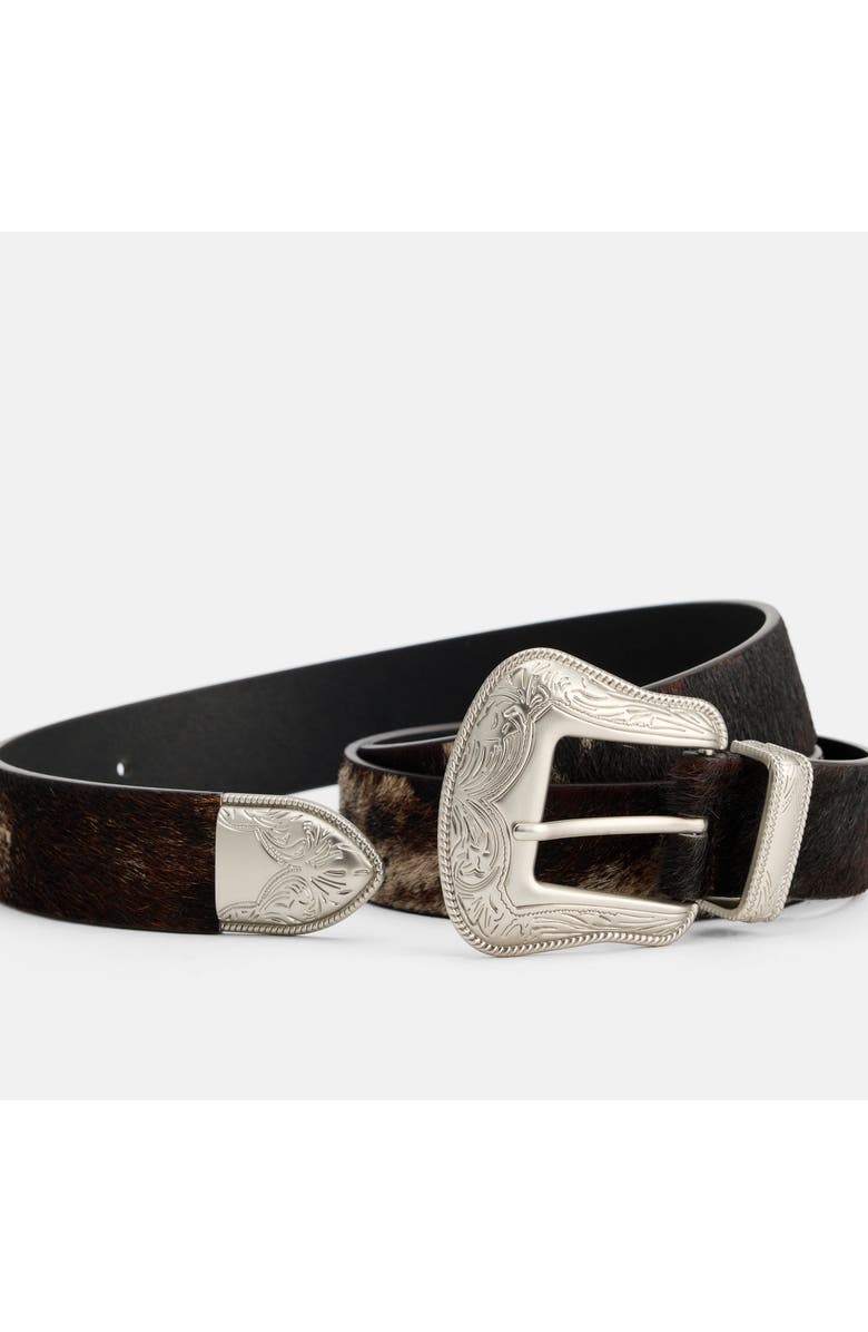 MARC NOLAN Western Hand-Painted Cowhide Leather Belt - Dark Horse, Alternate, color, Black, Beige, Brown