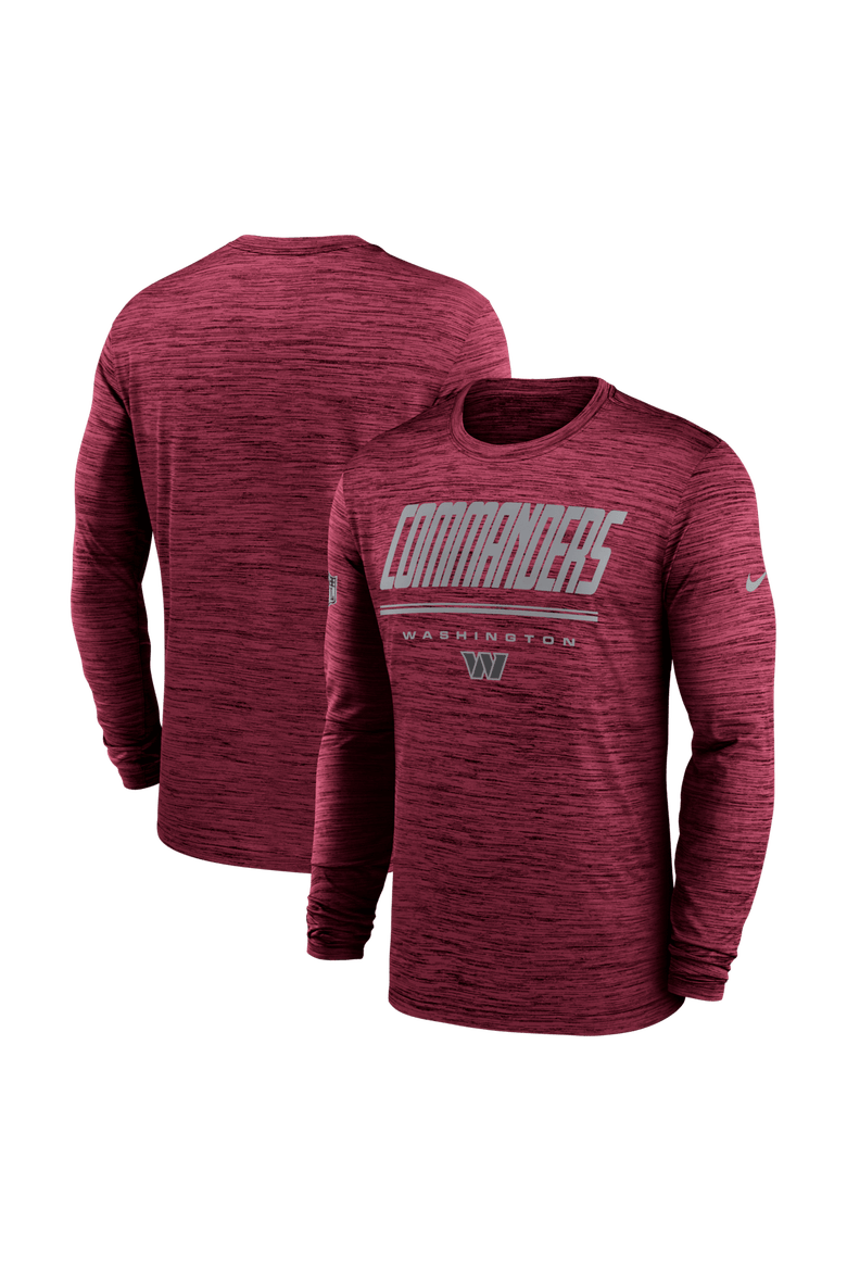Men's Nike Burgundy Washington Commanders Sideline Offensive Transition Velocity Dri-FIT Long Sleeve T-Shirt, Alternate, color, Burgundy
