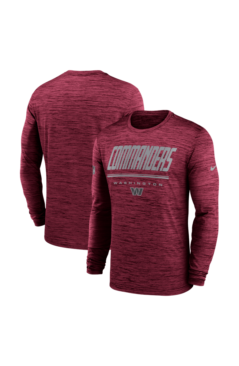 Nike Men's Nike Burgundy Washington Commanders Sideline Offensive Transition Velocity Dri-FIT Long Sleeve T-Shirt, Alternate, color, Burgundy