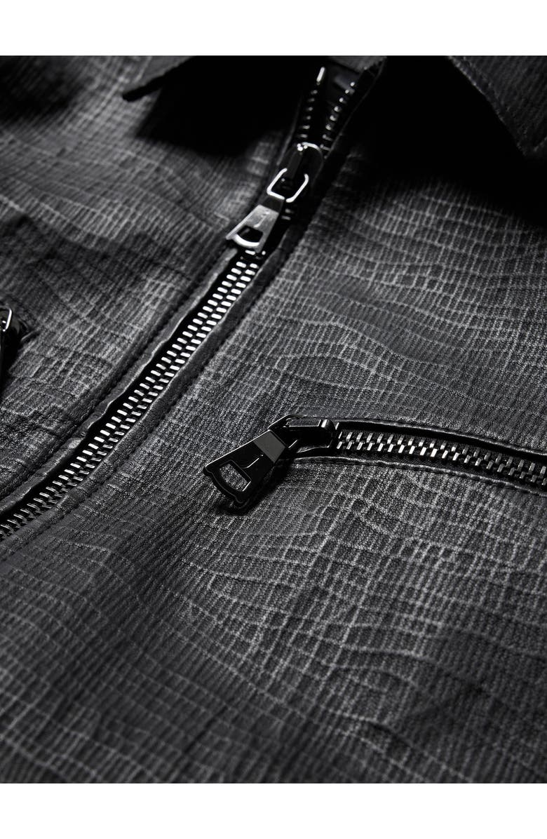 John Varvatos Tilden Embossed Leather Jacket, Alternate, color, Steel Grey