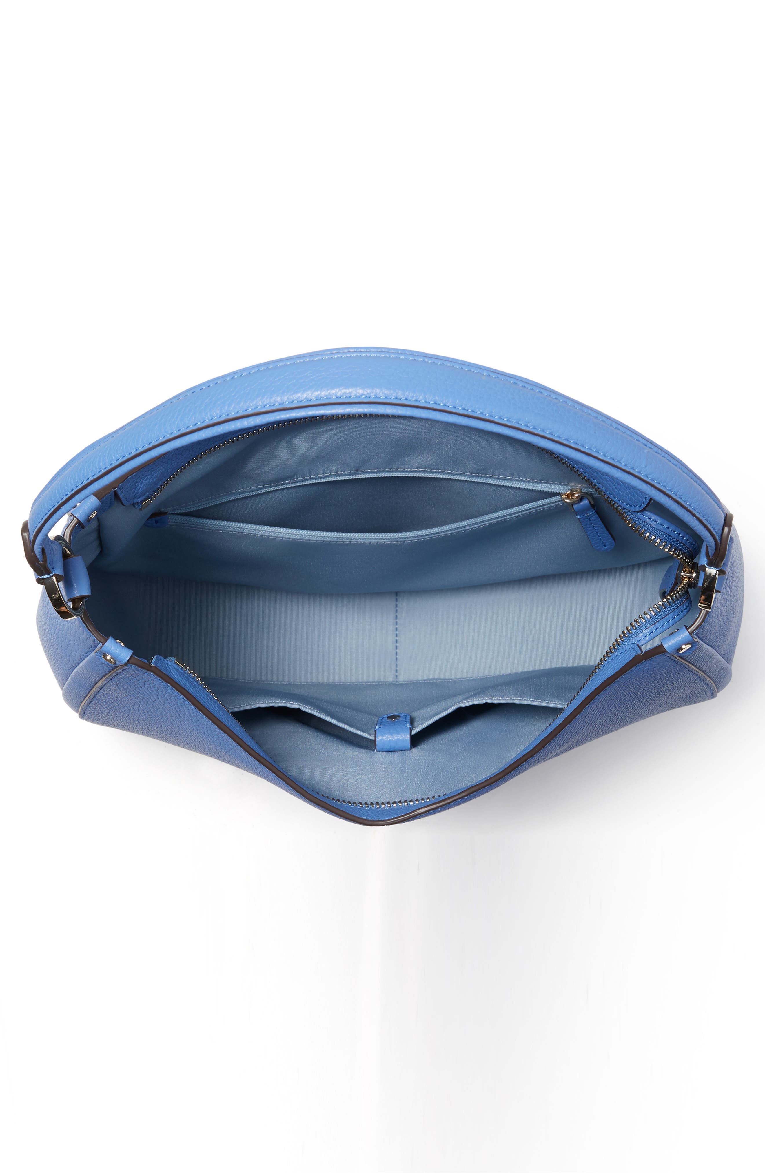 roulette large leather hobo bag, Alternate, color, DEEP CORNFLOWER
