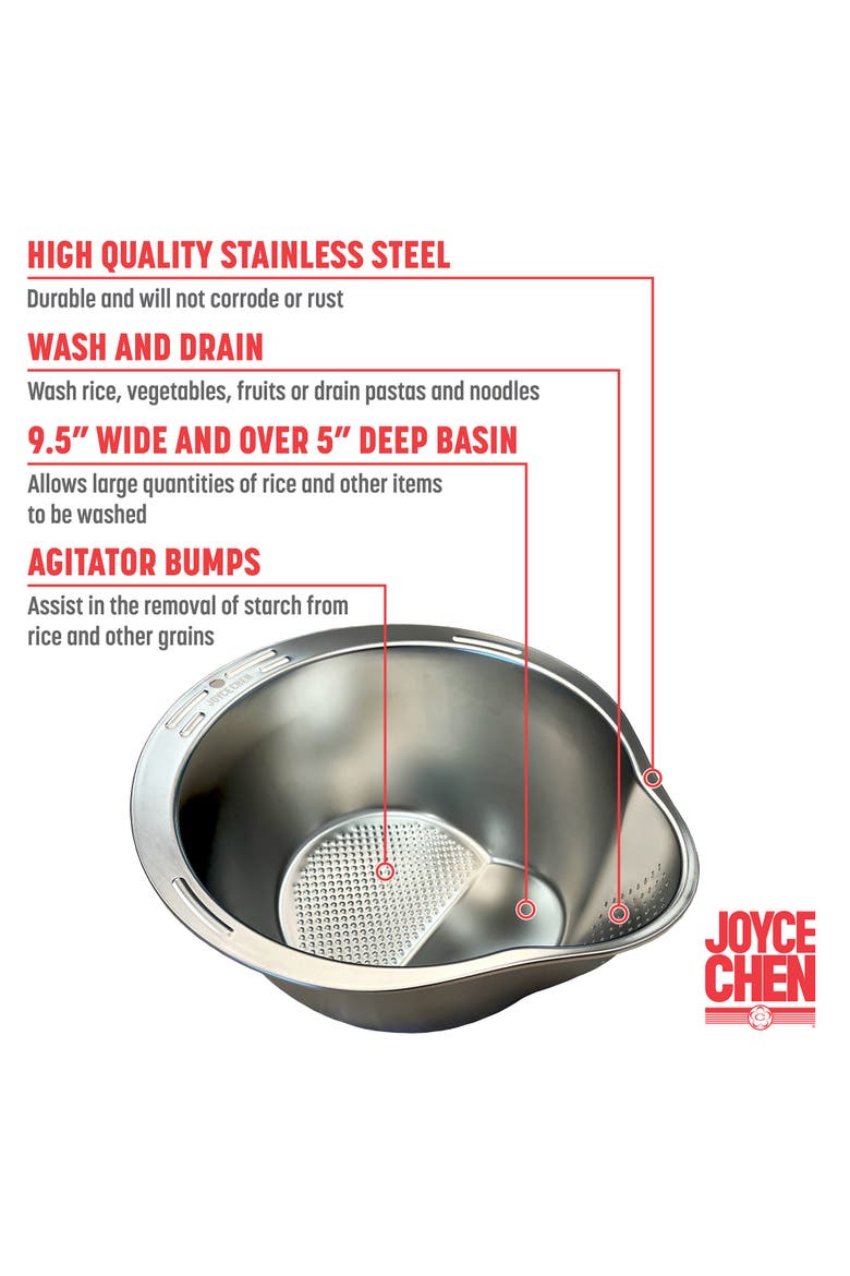 Rice Washer, Colander, and Strainer, Alternate, color, Metallic Silver