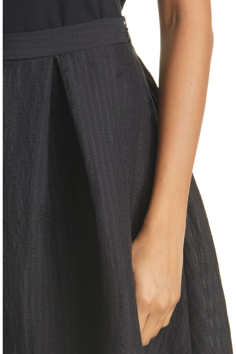 Box Pleat Skater Skirt, Alternate, color, BLACK
