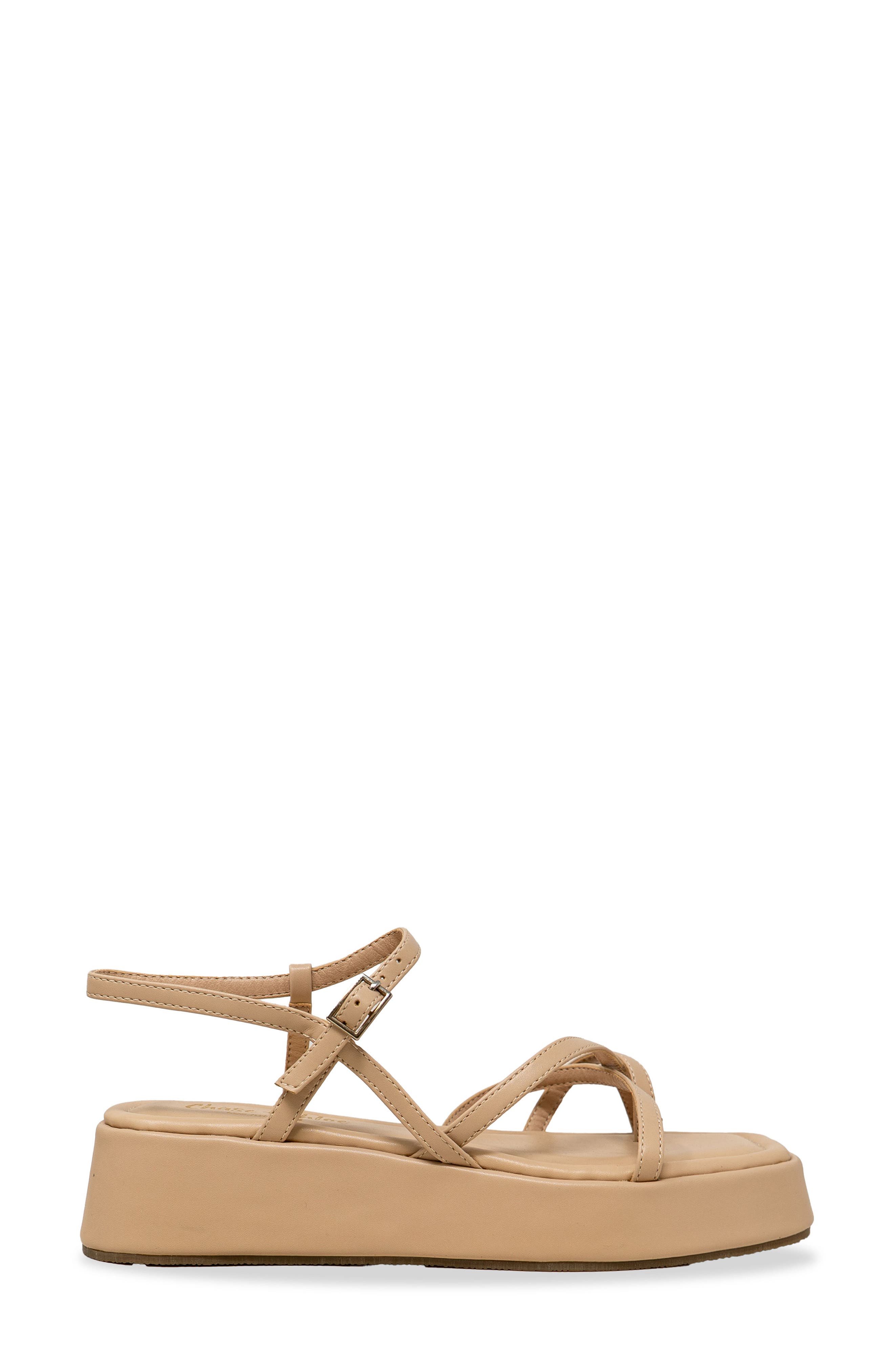 CHASE AND CHLOE Olsen Strappy Flatform Sandal, Alternate, color, Beige