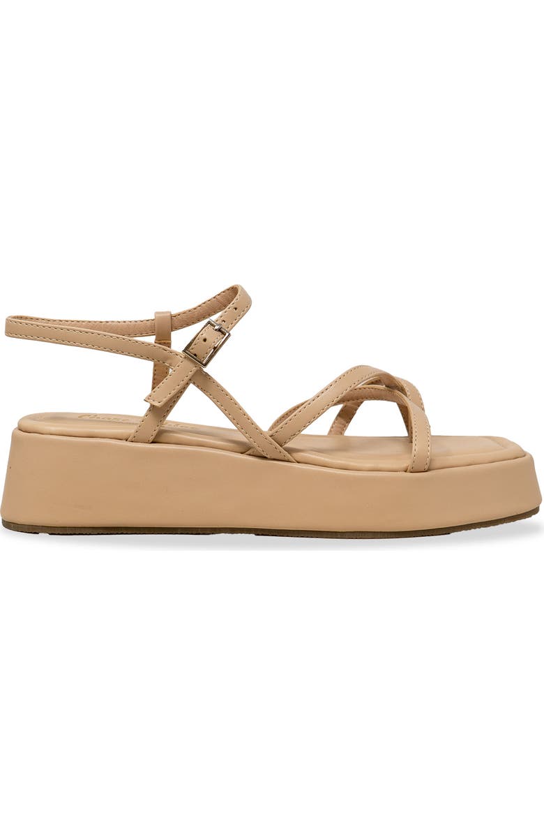CHASE AND CHLOE Olsen Strappy Flatform Sandal, Alternate, color, Beige