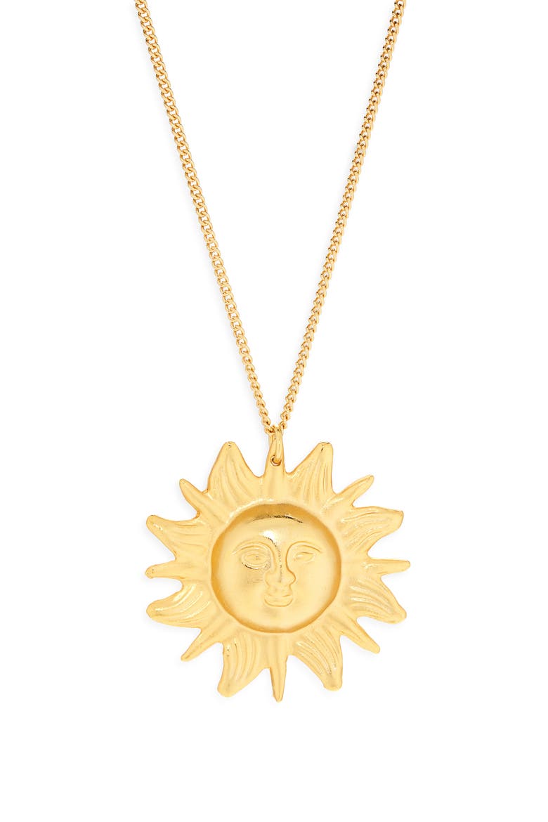 Sun Pendant Necklace, Main, color, GOLD