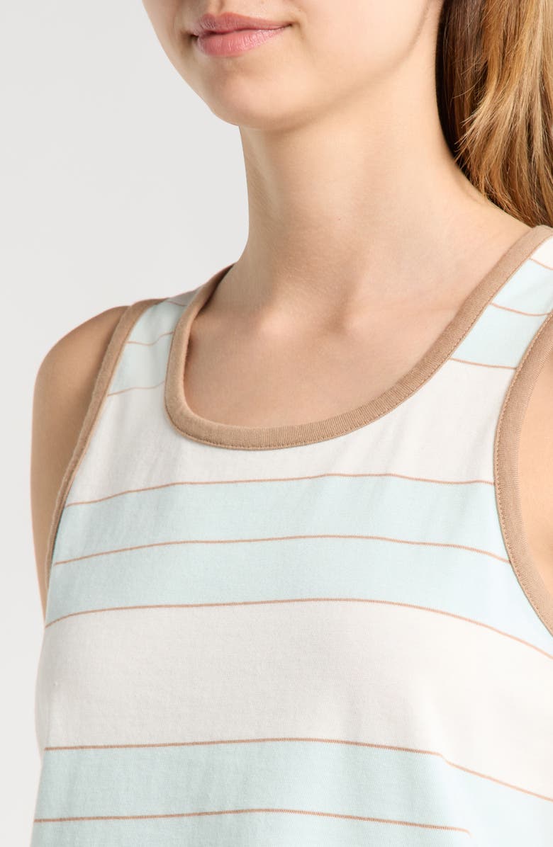 Re/Done Bama Stripe Cotton Tank, Alternate, color, Light Mint