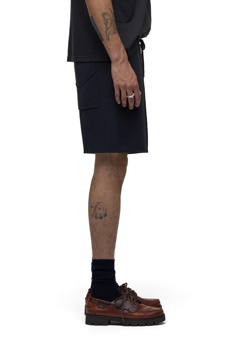 Double Knit Cotton & Cashmere Drawstring Shorts, Alternate, color, FLEET