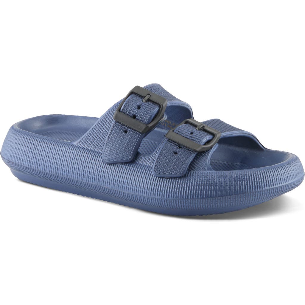 Flexus By Spring Step Bubbles Waterproof Slide Sandal In Navy