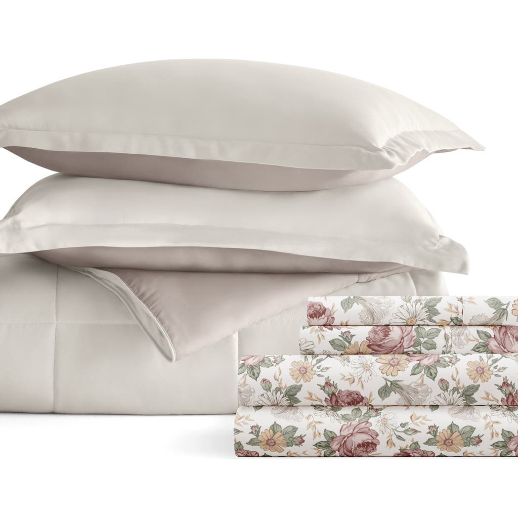 Homespun 7-piece Assorted Reversible Comforter Set In Natural/latte