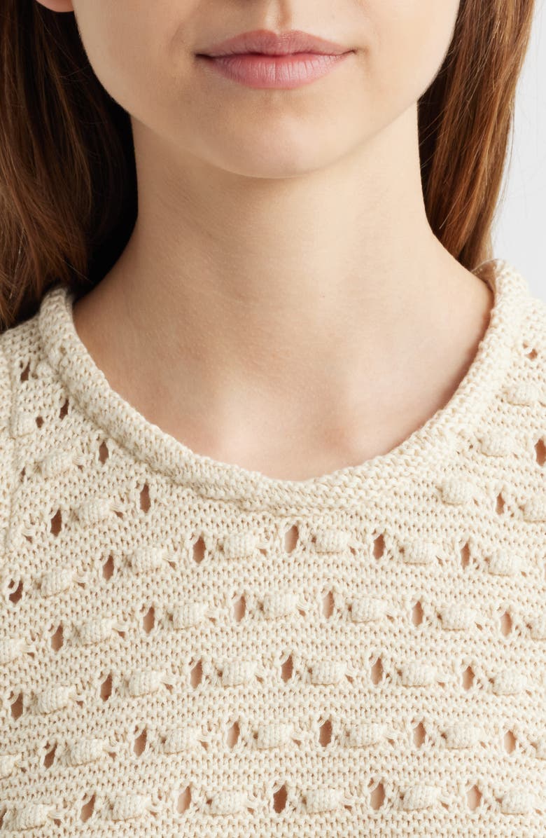 FRAME The Bauble Open Knit Cotton Sweater, Alternate, color,