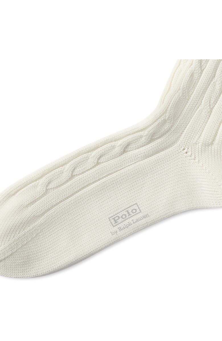 Polo Ralph Lauren Cricket Tennis Racquet Cable Socks, Alternate, color, Cream
