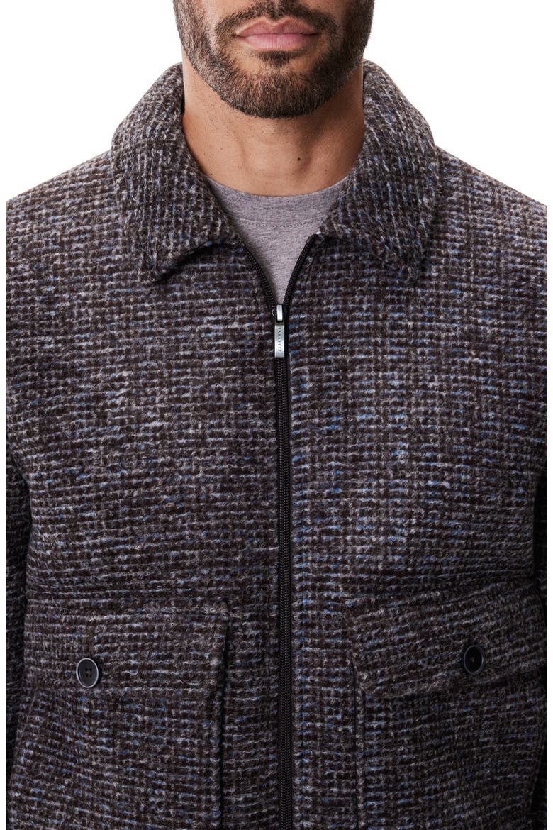 Crue Tweed Bomber Jacket, Alternate, color, DARK BROWN