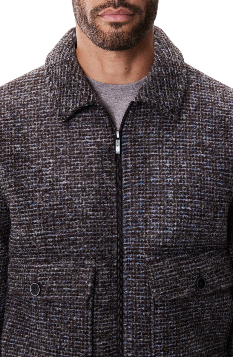 Robert Barakett Crue Tweed Bomber Jacket, Alternate, color, Dark Brown