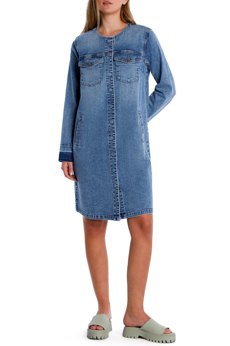 Clara Long Sleeve Denim Shirt Dress, Main, color, PREPPY BLUE