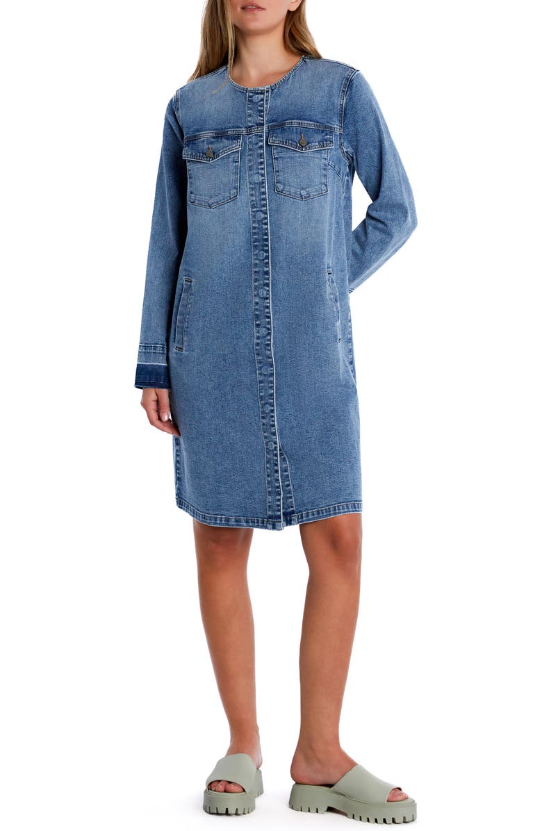 Wash Lab Denim Clara Long Sleeve Denim Shirt Dress, Main, color, Preppy Blue