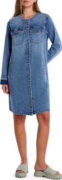 Wash Lab Denim Clara Long Sleeve Denim Shirt Dress