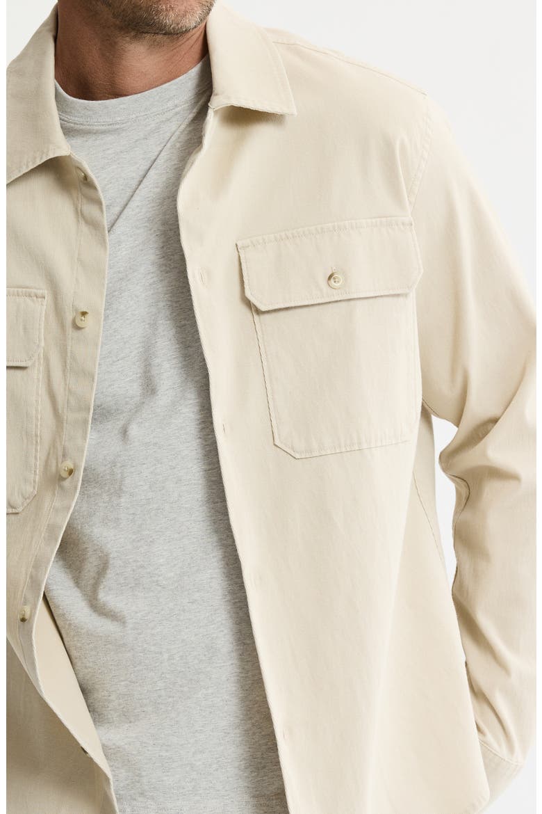 Cotton & Silk Stretch Overshirt, Alternate, color, TAN