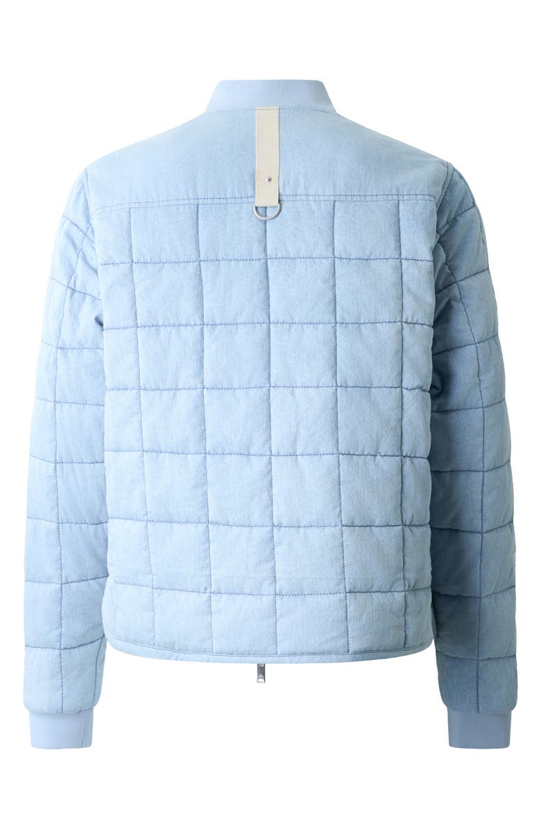 Moose Knuckles Transit Down Denim Liner Bomber Jacket, Alternate, color, Light Denim