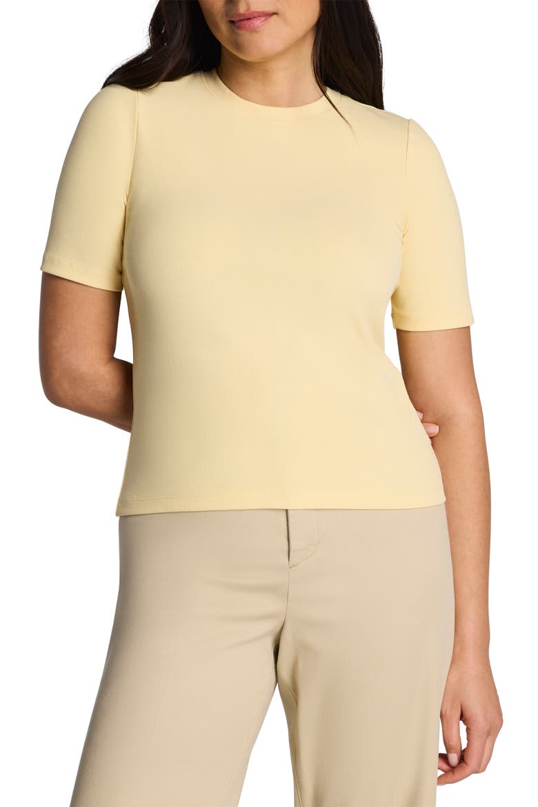 Crewneck Elbow Sleeve T-Shirt, Main, color, SUNBEAM