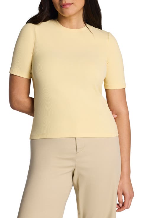 Crewneck Elbow Sleeve T-Shirt