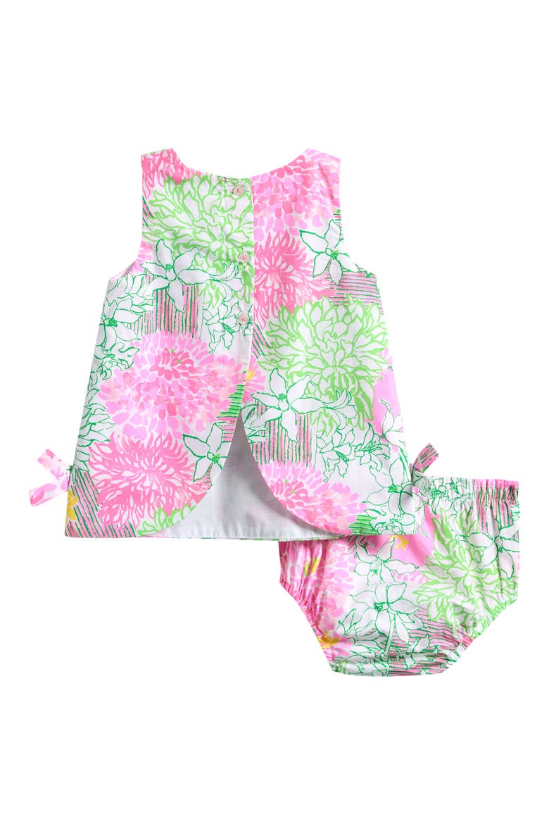 Baby Lilly Floral Cotton Shift Dress & Bloomers, Alternate, color, RESORT WHITE MUM PATCH