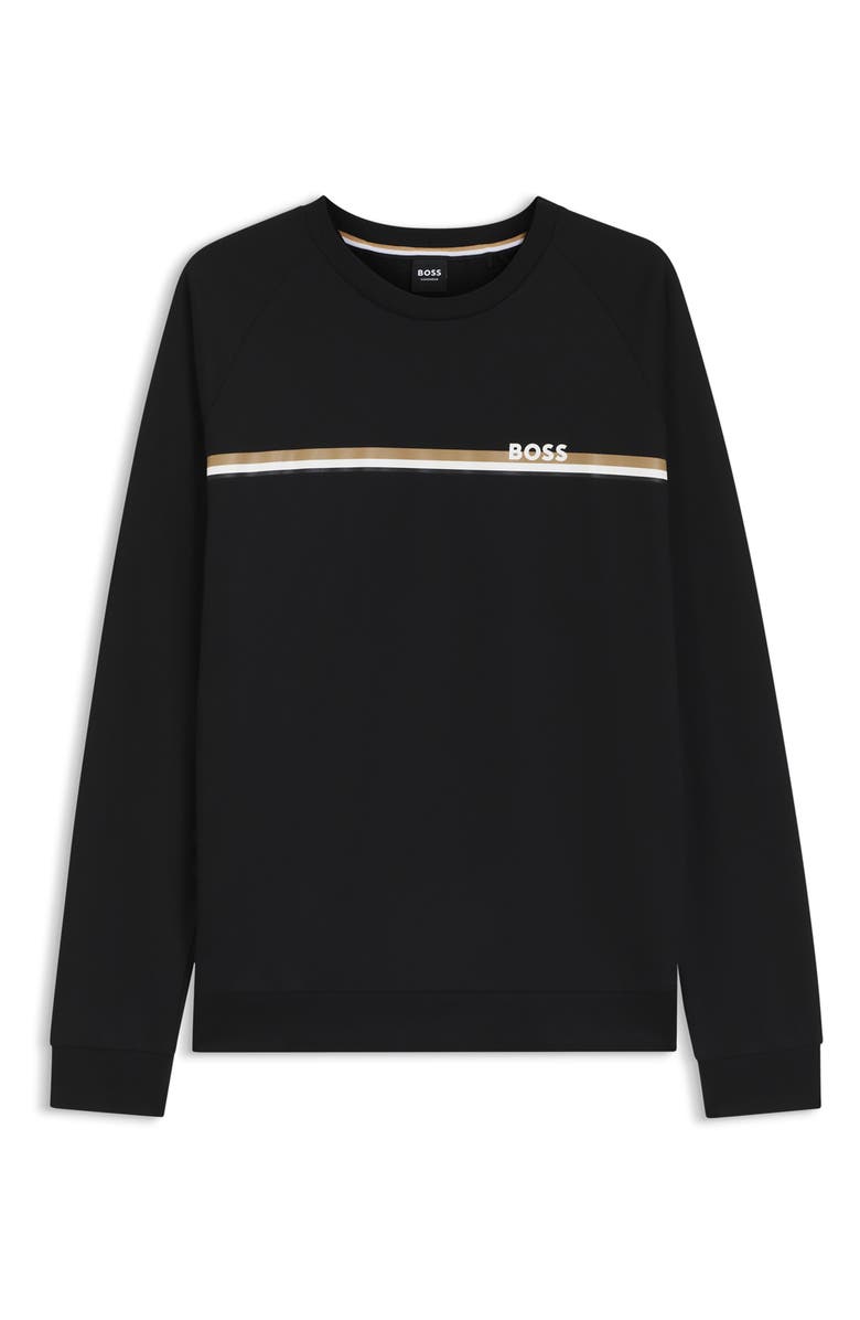BOSS Authentic Stripe Sweatshirt, Main, color, Black