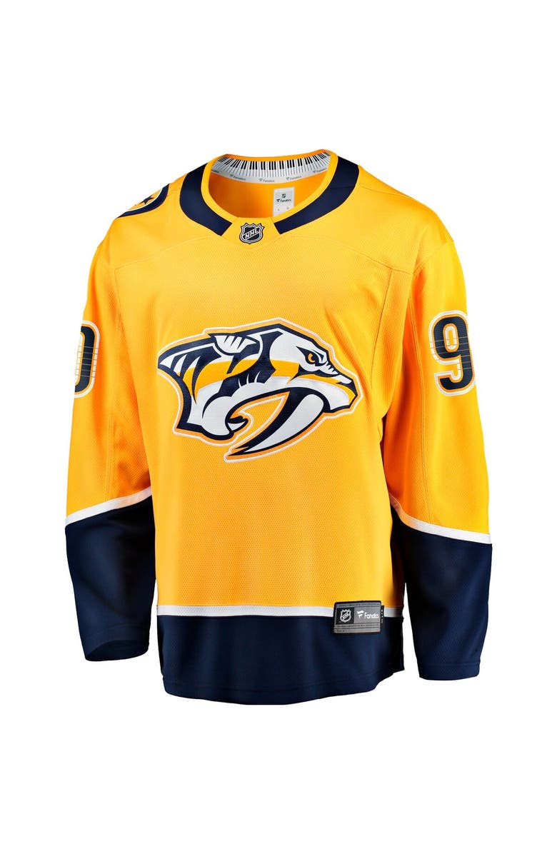 FANATICS Men's Fanatics Ryan O'Reilly Gold Nashville Predators Home Premier Breakaway Player Jersey, Alternate, color, Gold