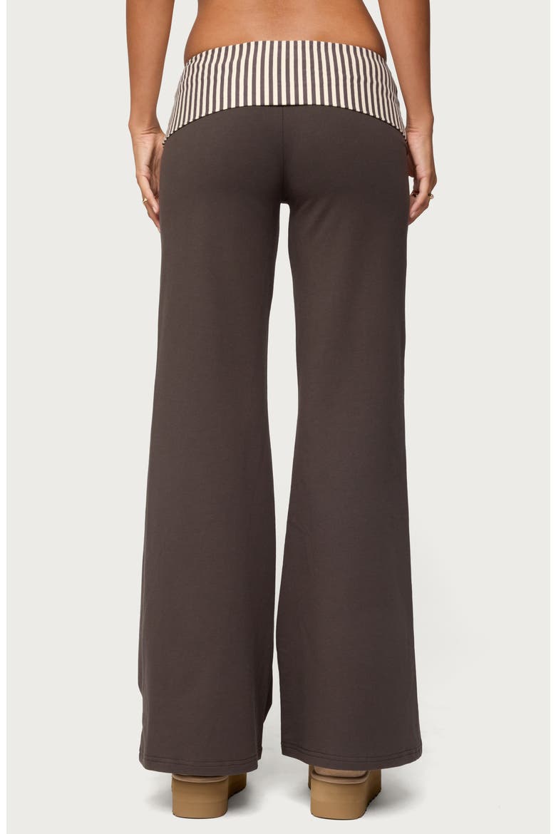 Meshey Striped Foldover Pants, Alternate, color, DARK-GRAY