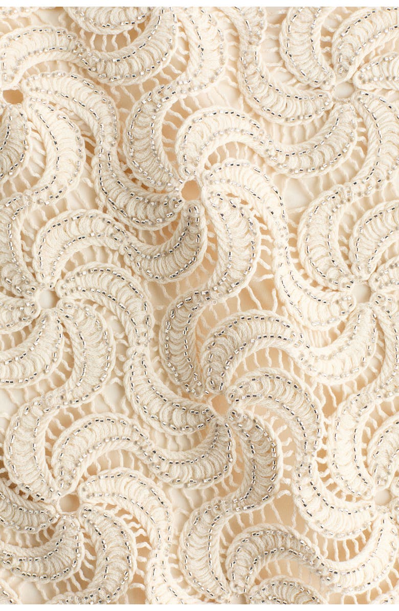 H&M Beaded Crochet-look Skirt, Alternate, color, Light Beige